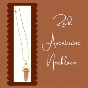 Red Aventurine swivel pendant gemstone necklace